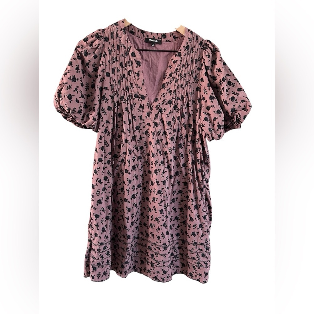 Madewell  Tillie Puff-Sleeve Mini Dress in Shadow Blooms size M - Picture 5 of 9